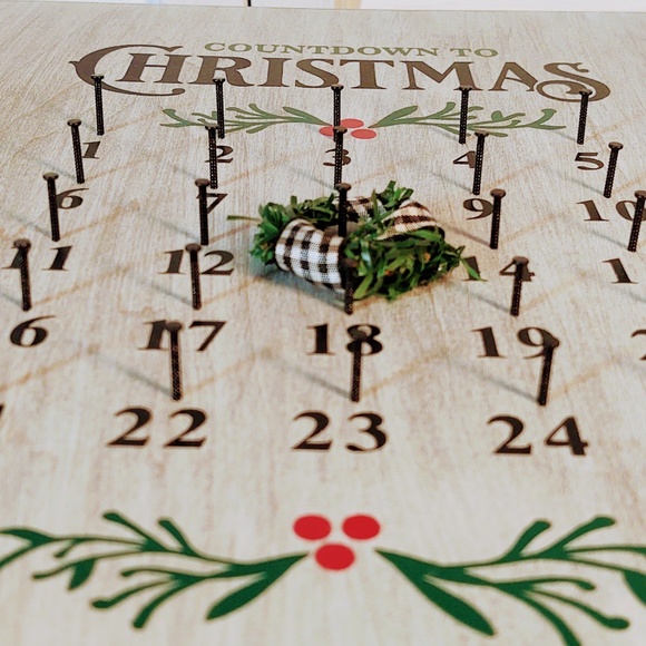 Handmade Countdown To Christmas Wooden Calendar, 25 Days of Christmas Calendar - Picture 9 of 9